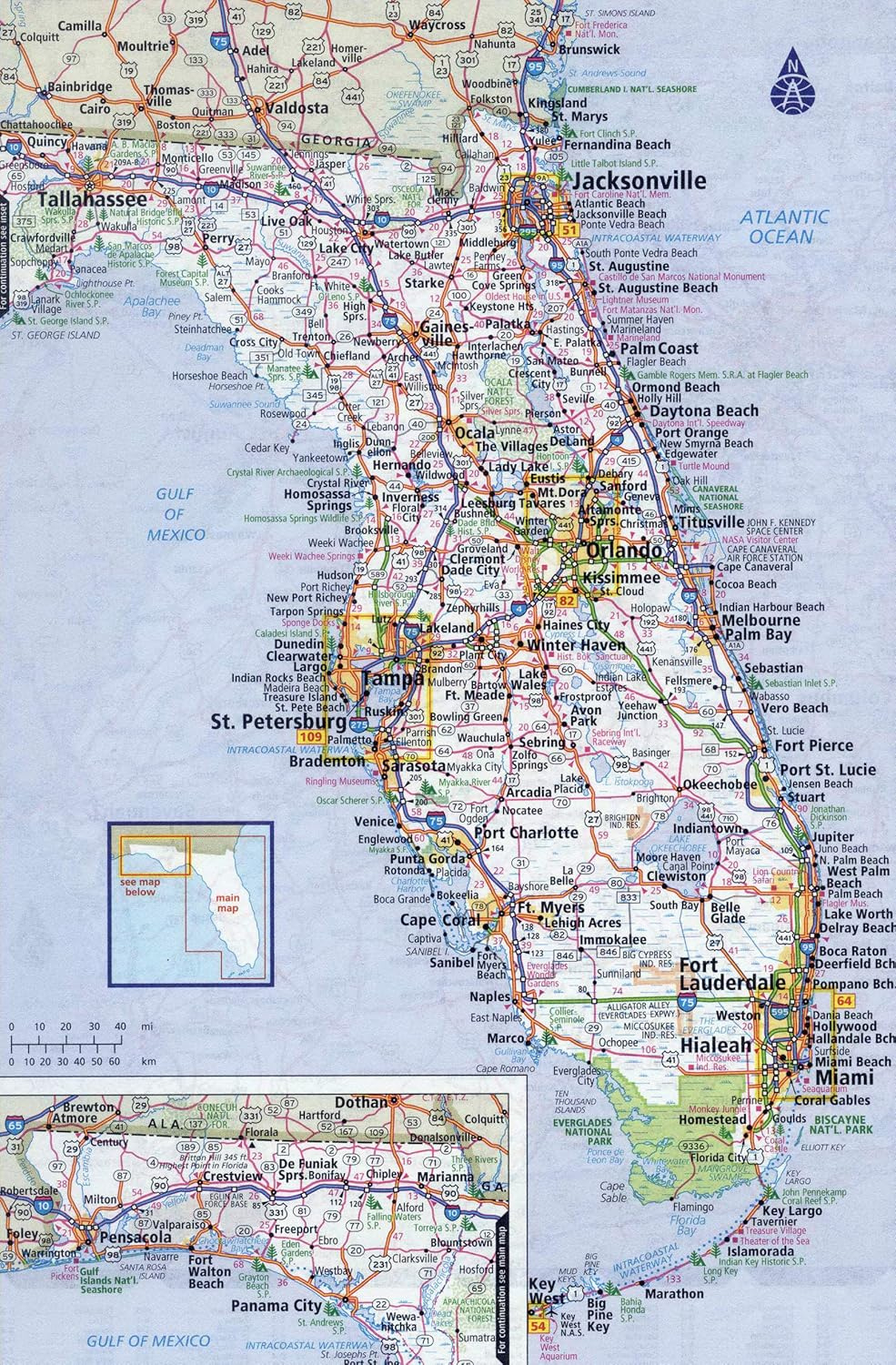 Florida State Map Poster - Vibrant Colors, Detailed Indonesia | Ubuy with regard to Detailed Map of the State of Florida