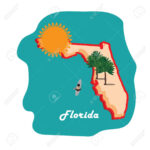 Florida State Map With Beach Free Vector And Graphic 81484970. Throughout Map Of Florida Clip Art