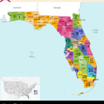 Florida State Map With County Borders Royalty Free Vector For Map Of The State Of Florida With Counties