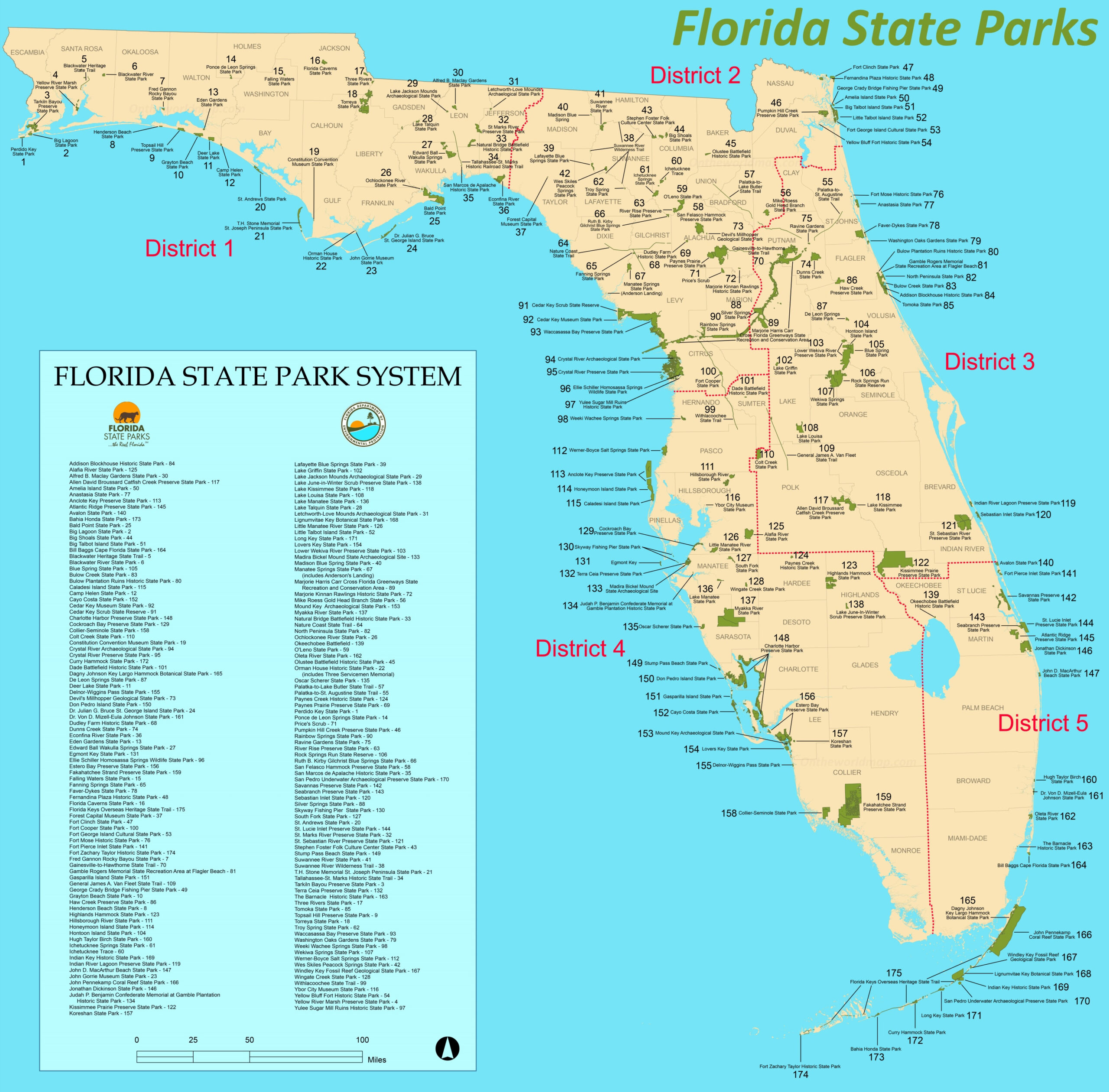 Florida State Parks Map - List Of Florida State Parks intended for Map Of Florida State Campgrounds