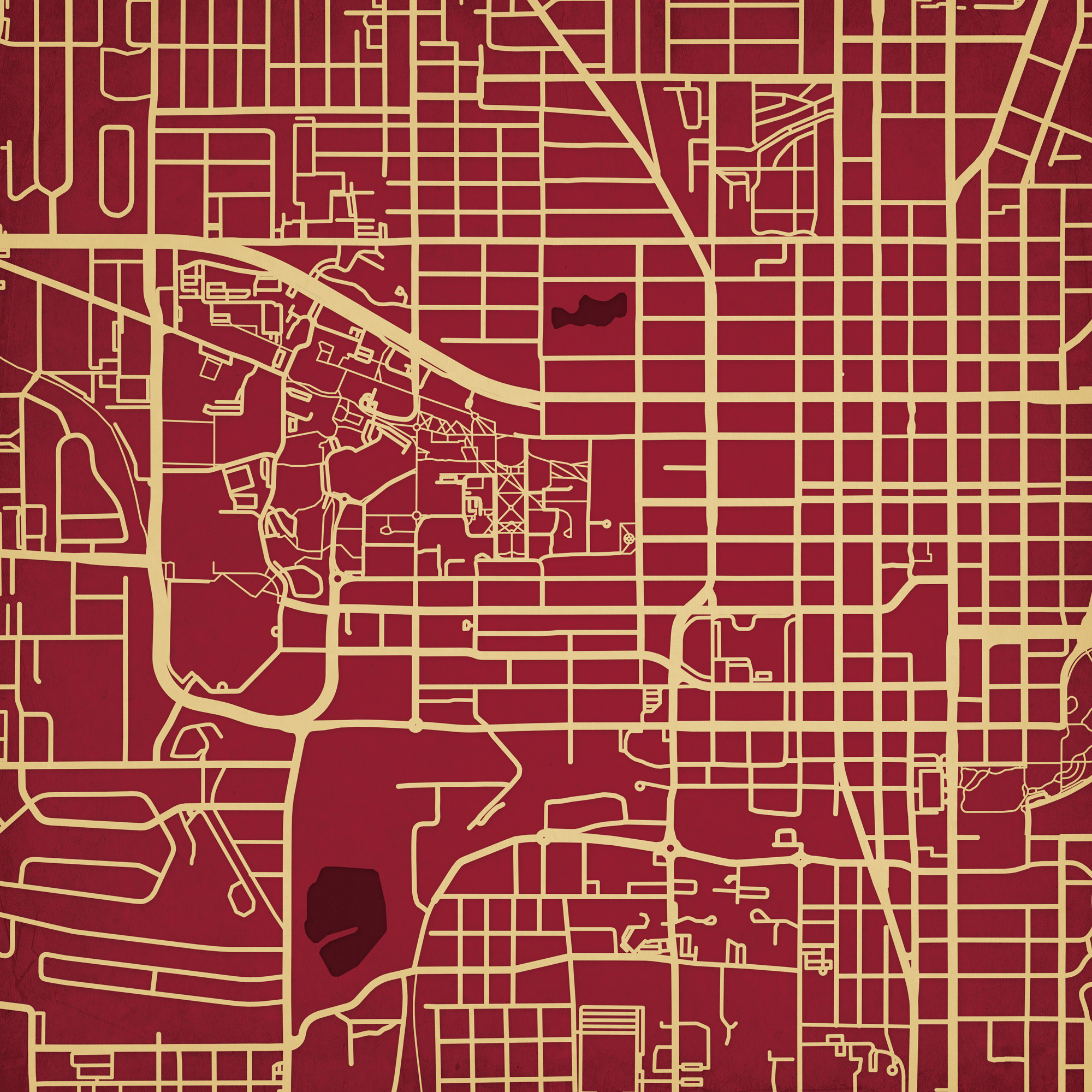 Florida State University Campus Map Artcity Prints - The Map Shop intended for Map Of Florida State University Campus