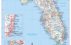 Florida State Wall Map Large Print Poster - Etsy in Map Of Florida Georgia State Line