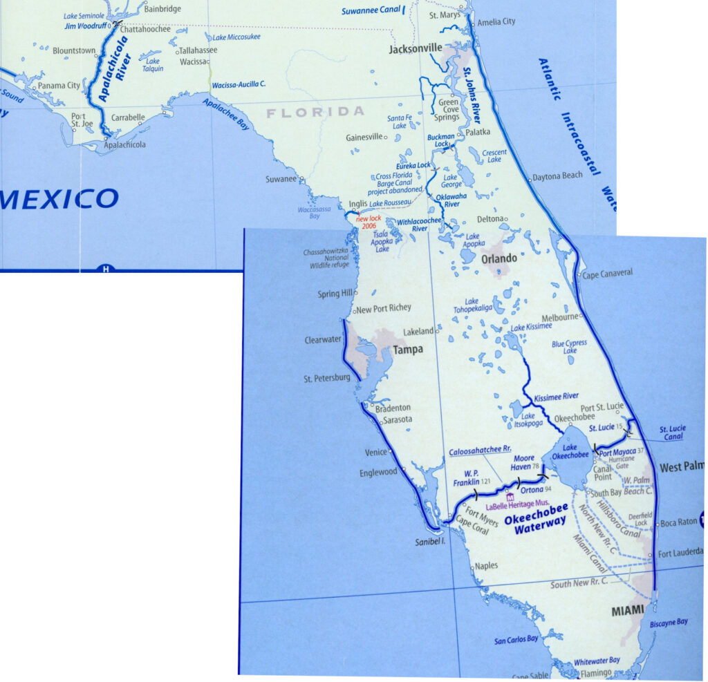 Florida - The American Canal Society with regard to Map Of Intracoastal Waterway In Florida
