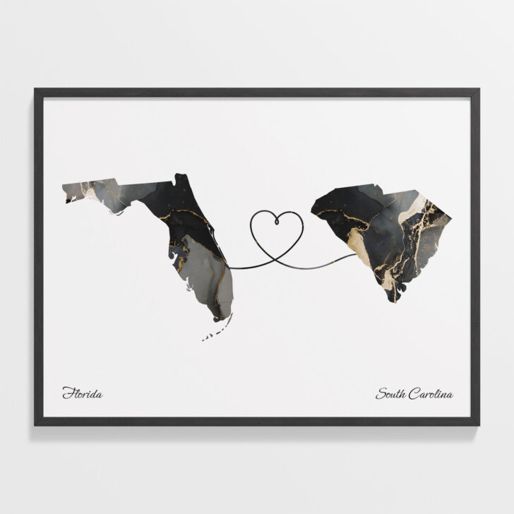 Map of Florida and South Carolina