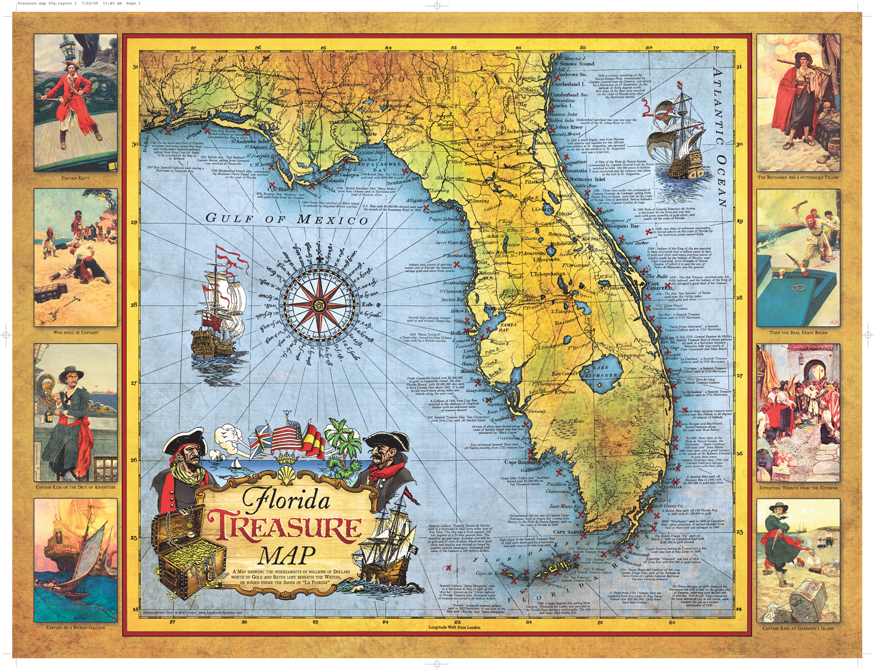 Florida Treasure Map regarding Map of Florida Treasure Island