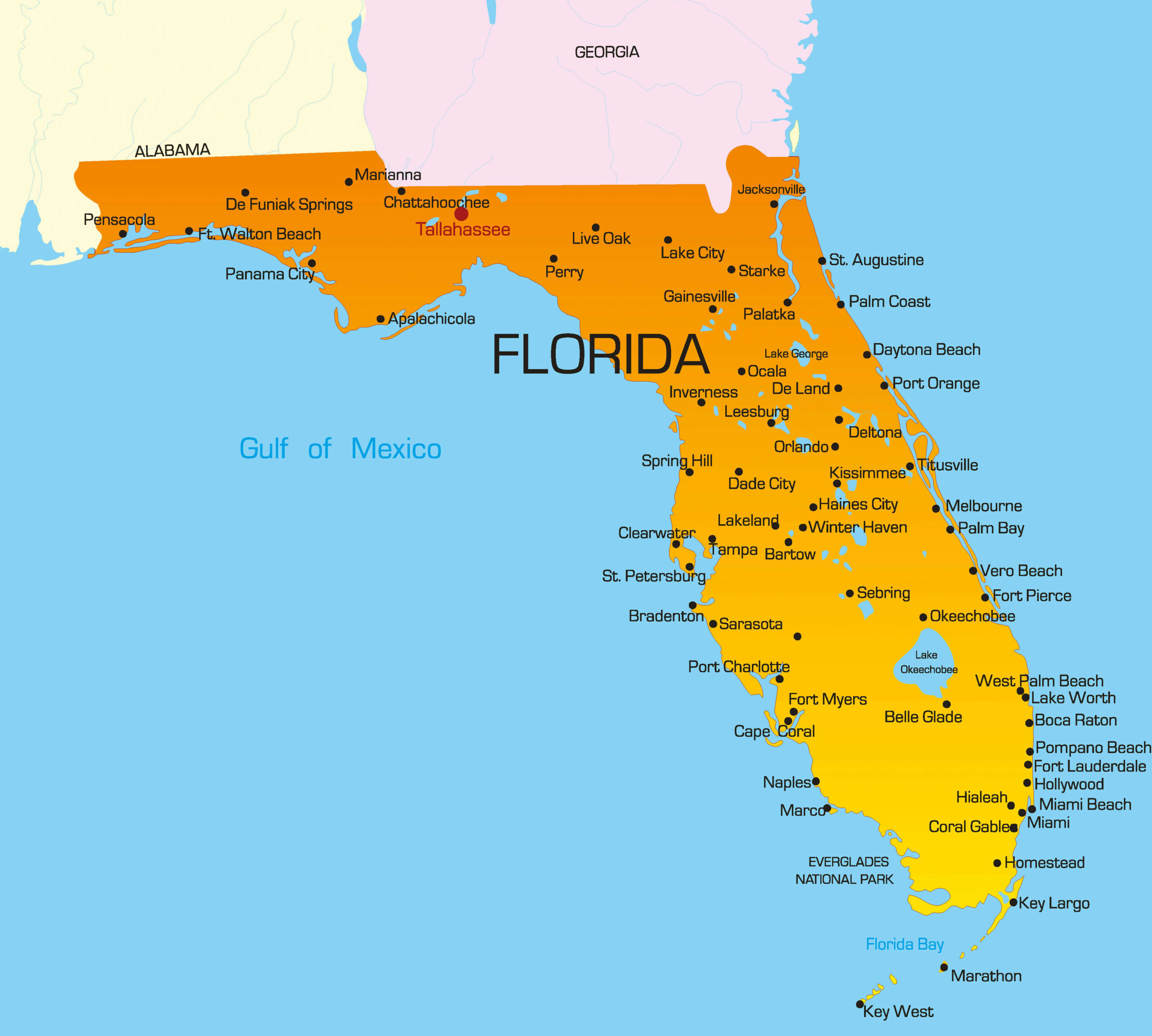 Florida Us Map - Guide Of The World in Map of the State of Florida