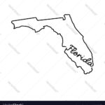 Florida Us State Outline Map With The Handwritten Vector Image Inside Outline Of Florida State Map