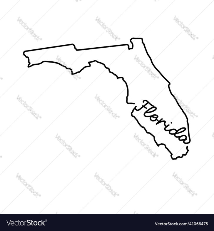 Outline of Florida State Map
