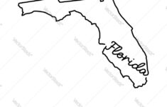Florida Us State Outline Map With The Handwritten Vector Image intended for State Of Florida Map Outline