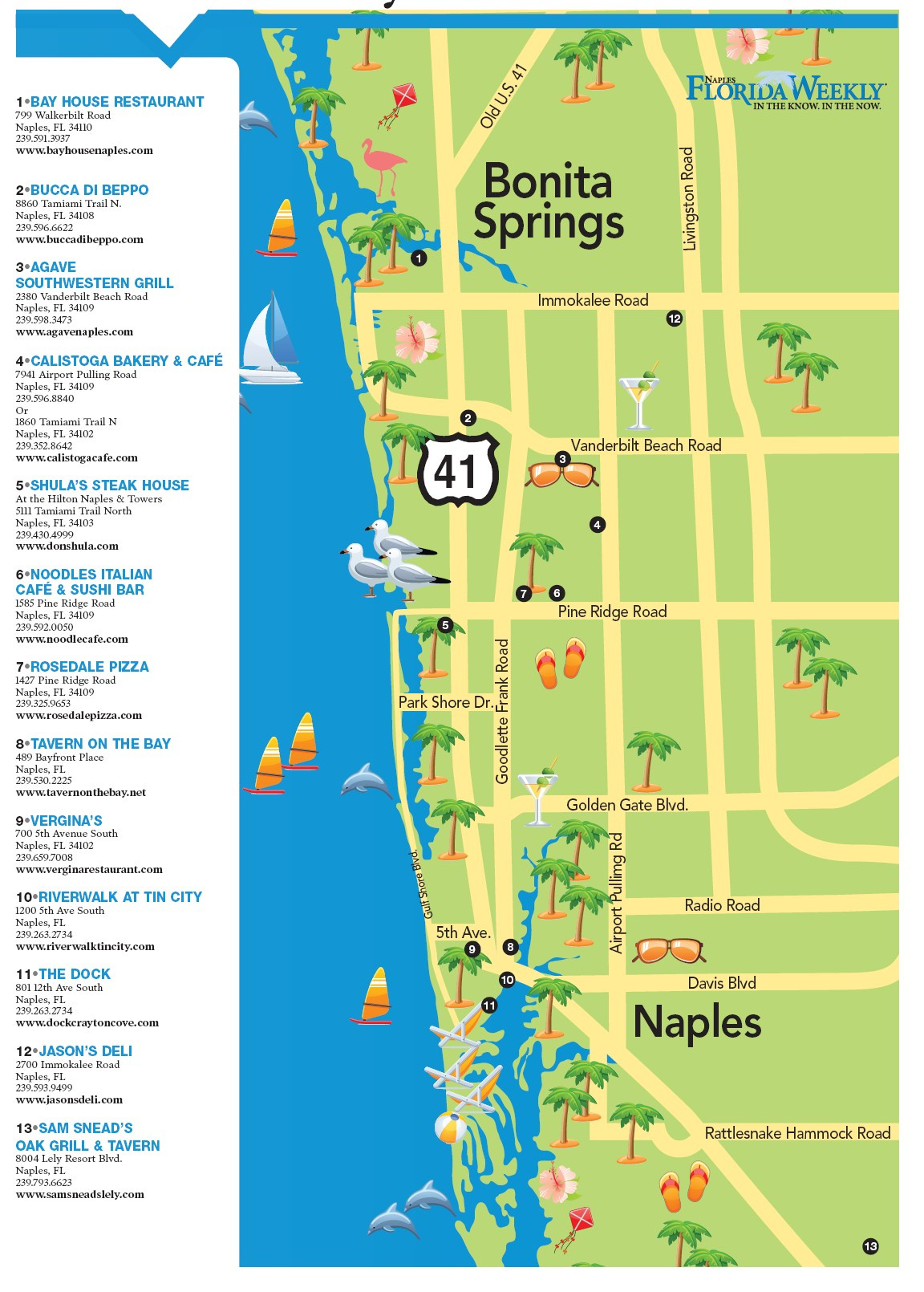 Florida Weekly&amp;#039;S Restaurant Guide - Naples Florida Weekly with Map of Naples Florida Hotels