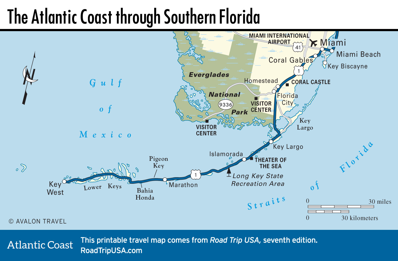 Florida&amp;#039;S Atlantic Coast Route: Exploring Key Largo | Road Trip Usa intended for Atlantic Coast of Florida Map
