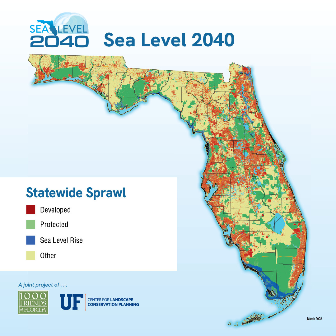Florida&amp;#039;S Rising Seas - Mapping Our Future - Sea Level 2040 intended for Map of Sea Level Rise in Florida