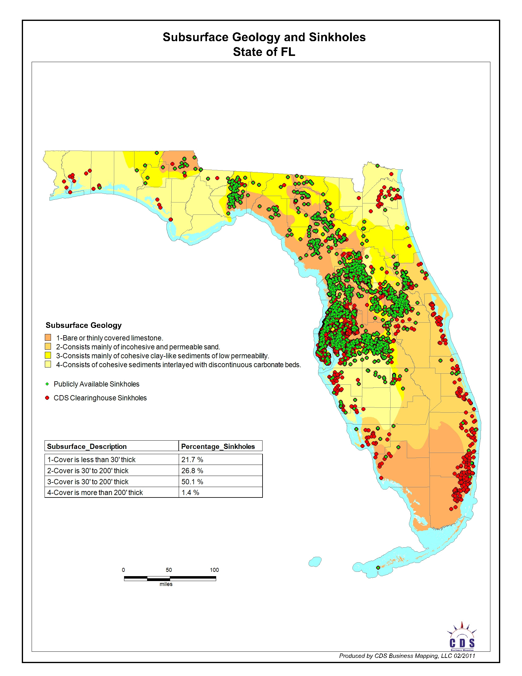 Florida&amp;#039;S Top 10 Sinkhole-Prone Counties in State Of Florida Sinkhole Map