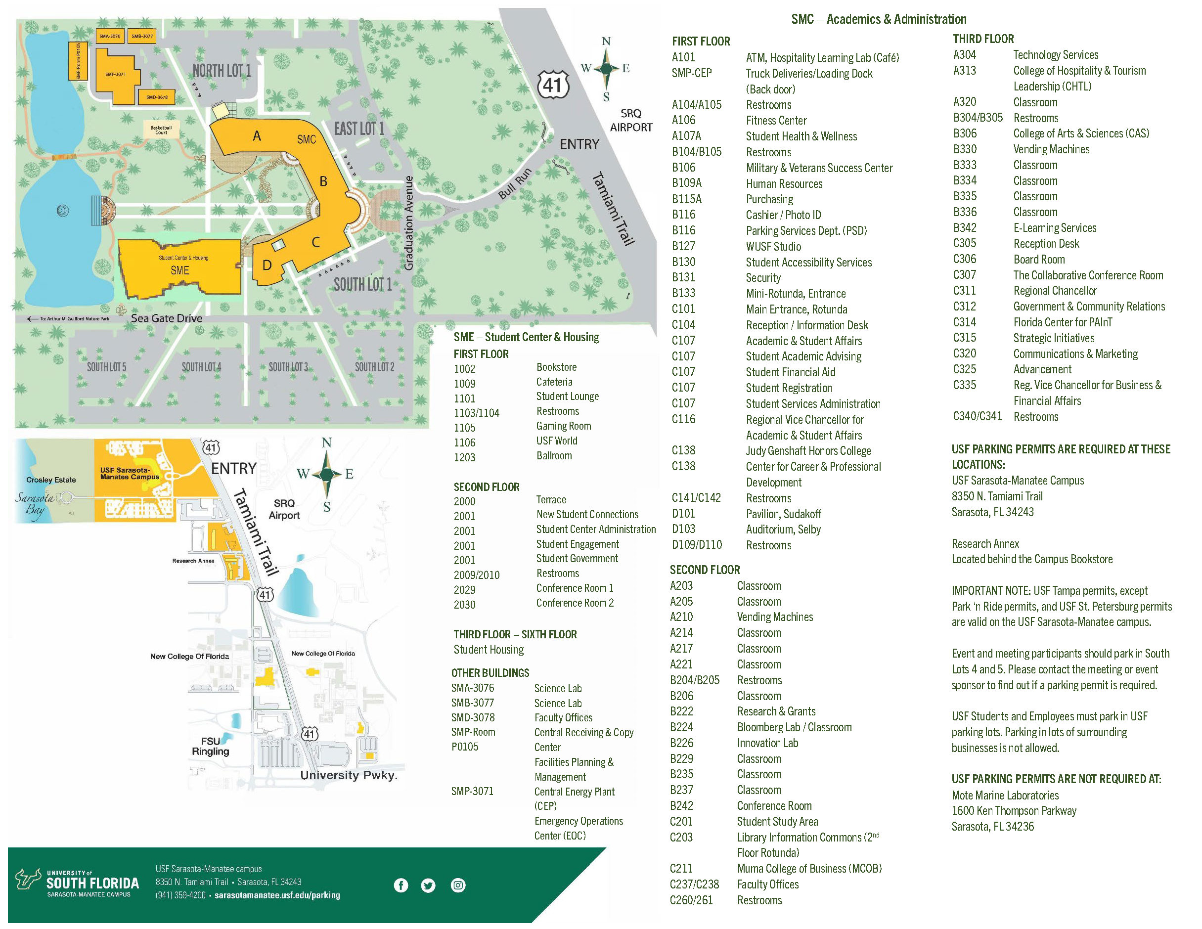 For Campus Visitors with University of South Florida Parking Map