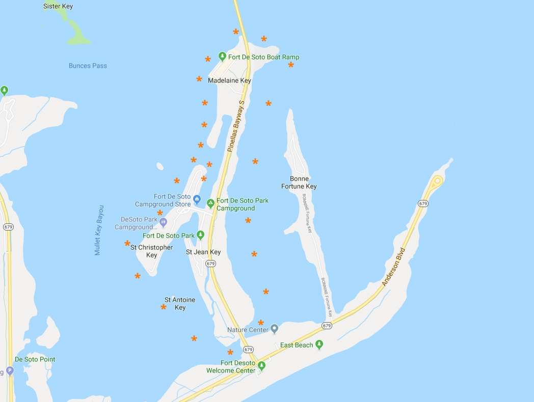 Fort De Soto &amp;amp; Mullet Key Bayou – Florida Paddle Notes with Map Of Fort Desoto Florida