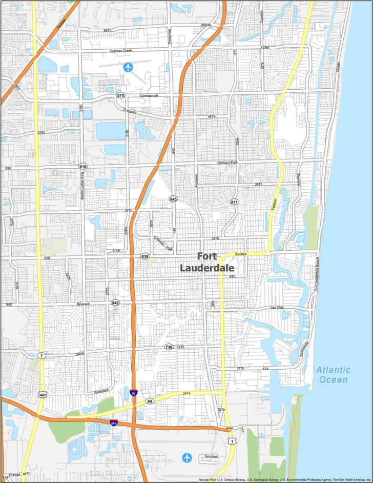 Map of Florida Fort Lauderdale to Miami