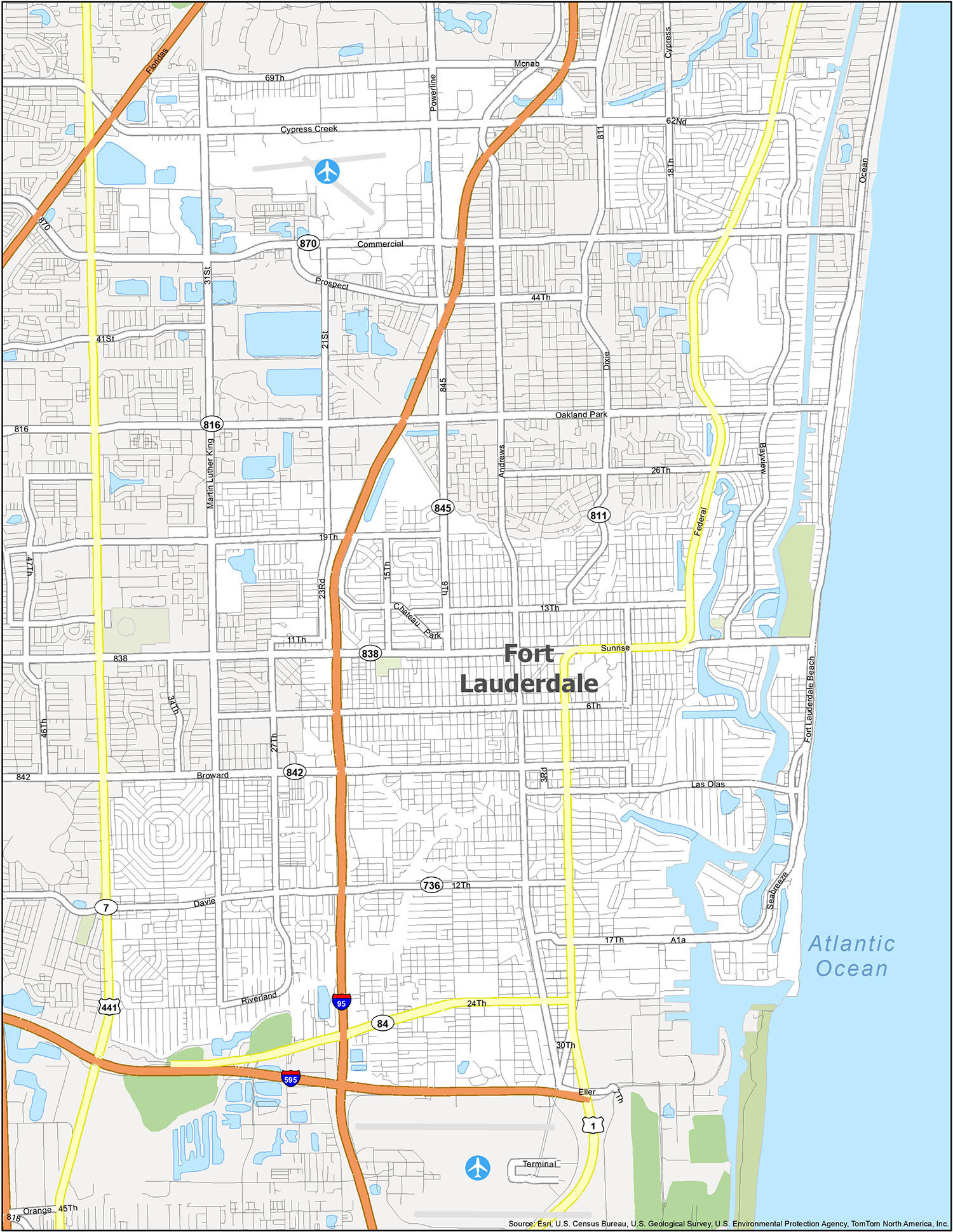 Fort Lauderdale Map, Florida - Gis Geography pertaining to Map Of Lauderdale By The Sea Florida