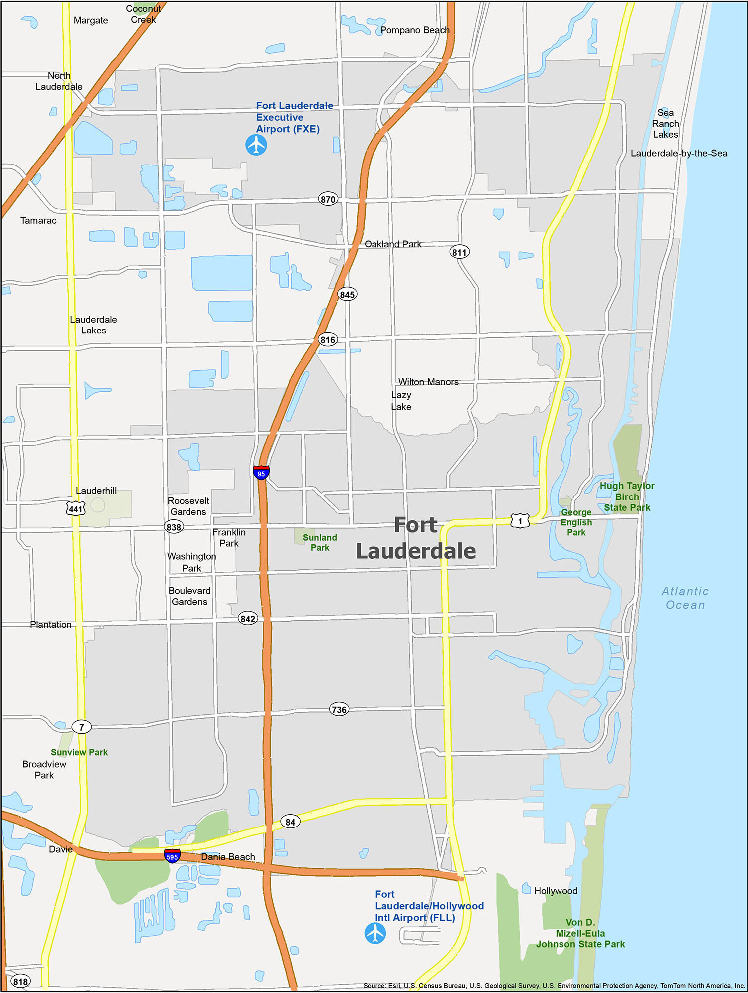 Fort Lauderdale Map Florida Map Fort Lauderdale To Miami - Map regarding Map Of Florida With Fort Lauderdale