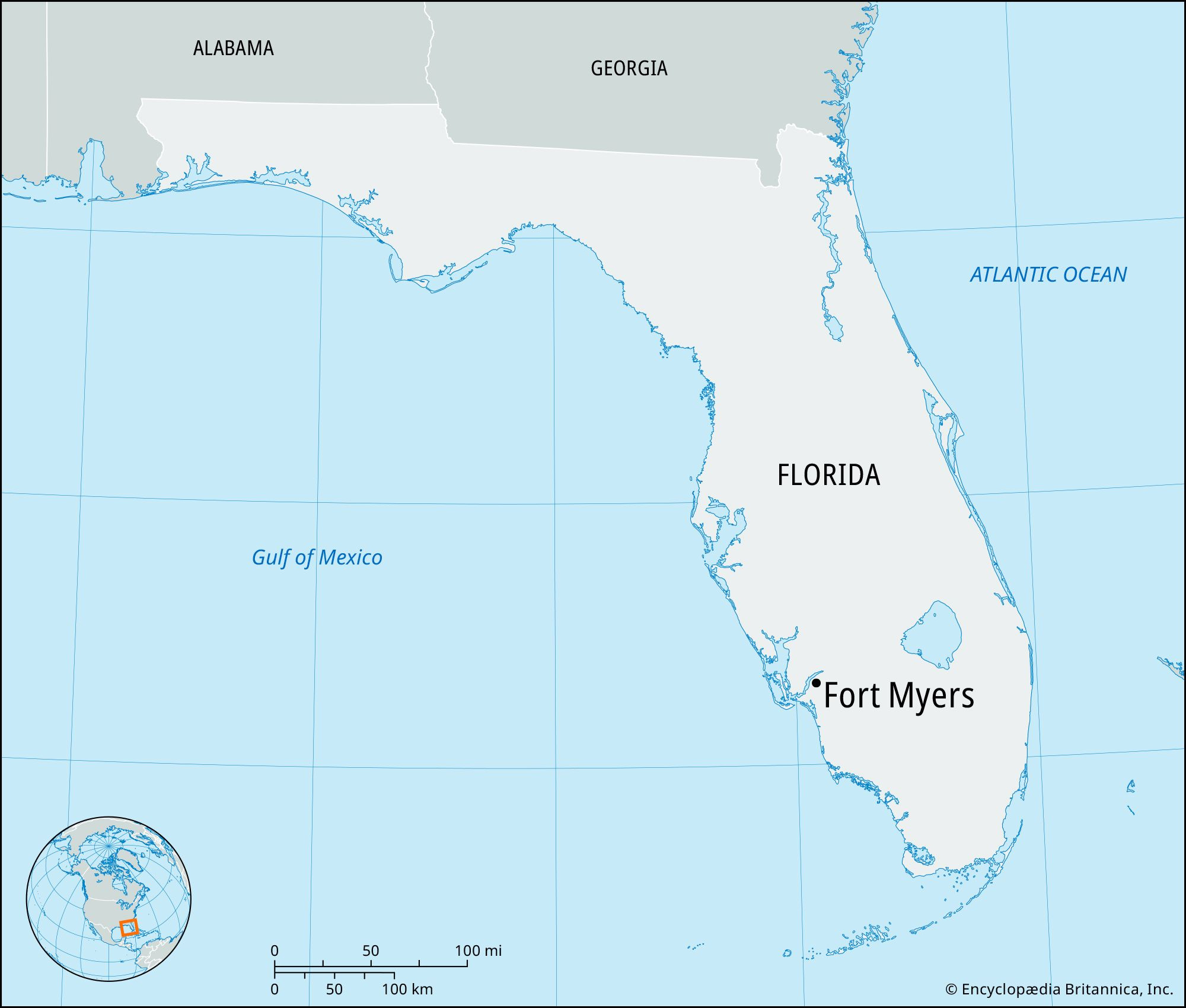 Fort Myers | Florida, Map, History, &amp;amp; Population | Britannica with Fort Myers on Map of Florida
