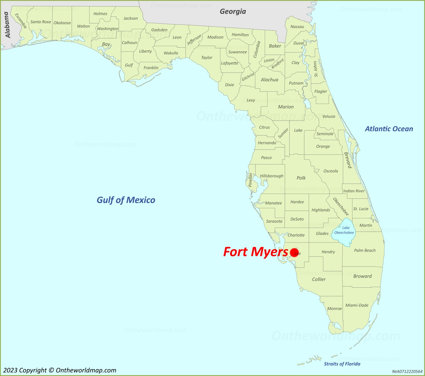 Fort Myers Location On The Florida Map - Ontheworldmap throughout Fort Myers Map of Florida