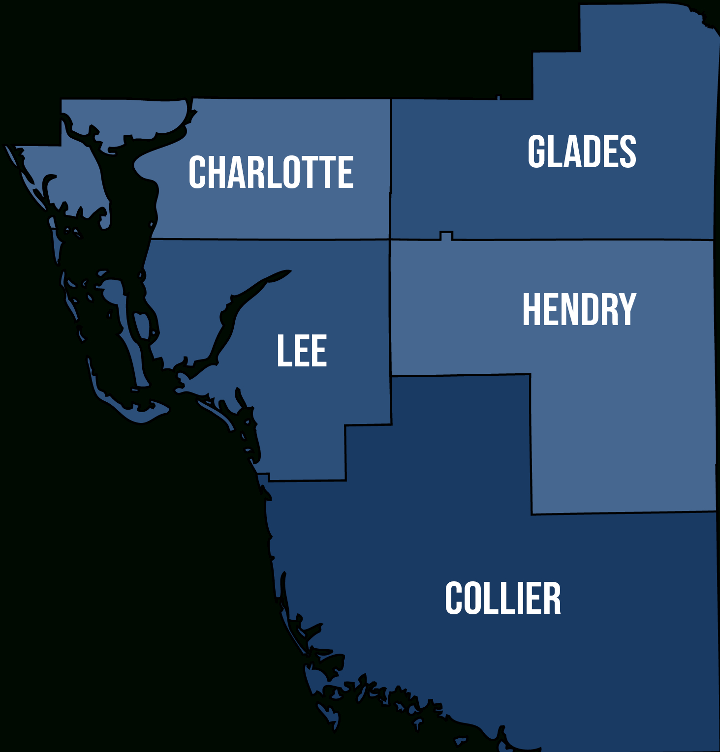 Fpan - Southwest in Map of Counties in Southwest Florida