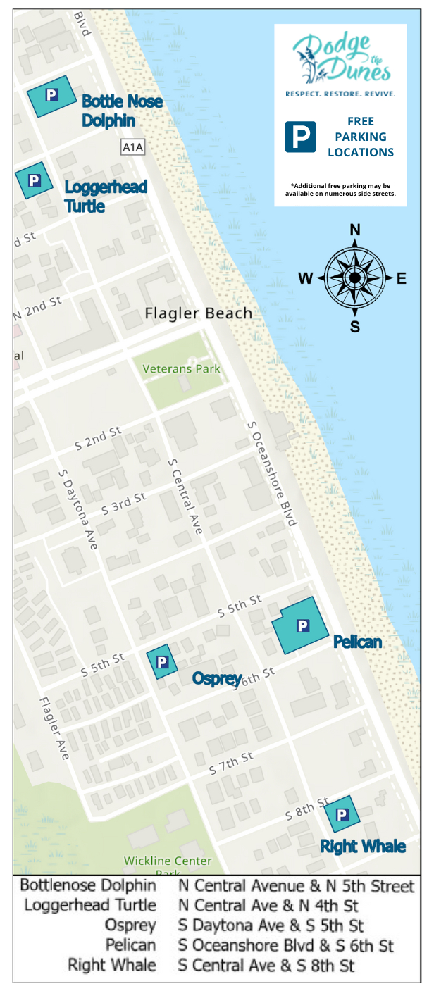 Free Beach Parking Map intended for Map of Flagler Beach Florida