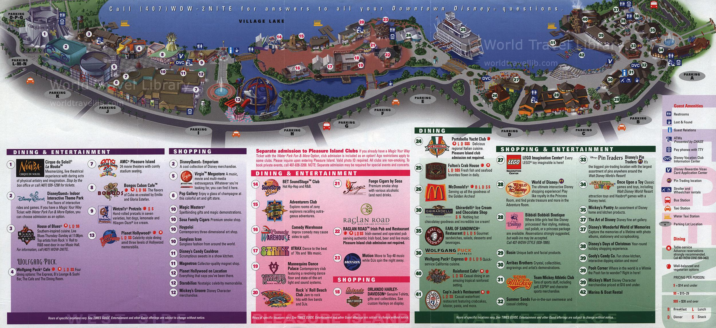 From My Official Disney Brochure Collection: Walt Disney World intended for Map of Downtown Disney Orlando Florida