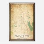 Fruitland Park Florida Map Poster, Modern Home Decor Wall Art Inside Map Of Fruitland Park Florida