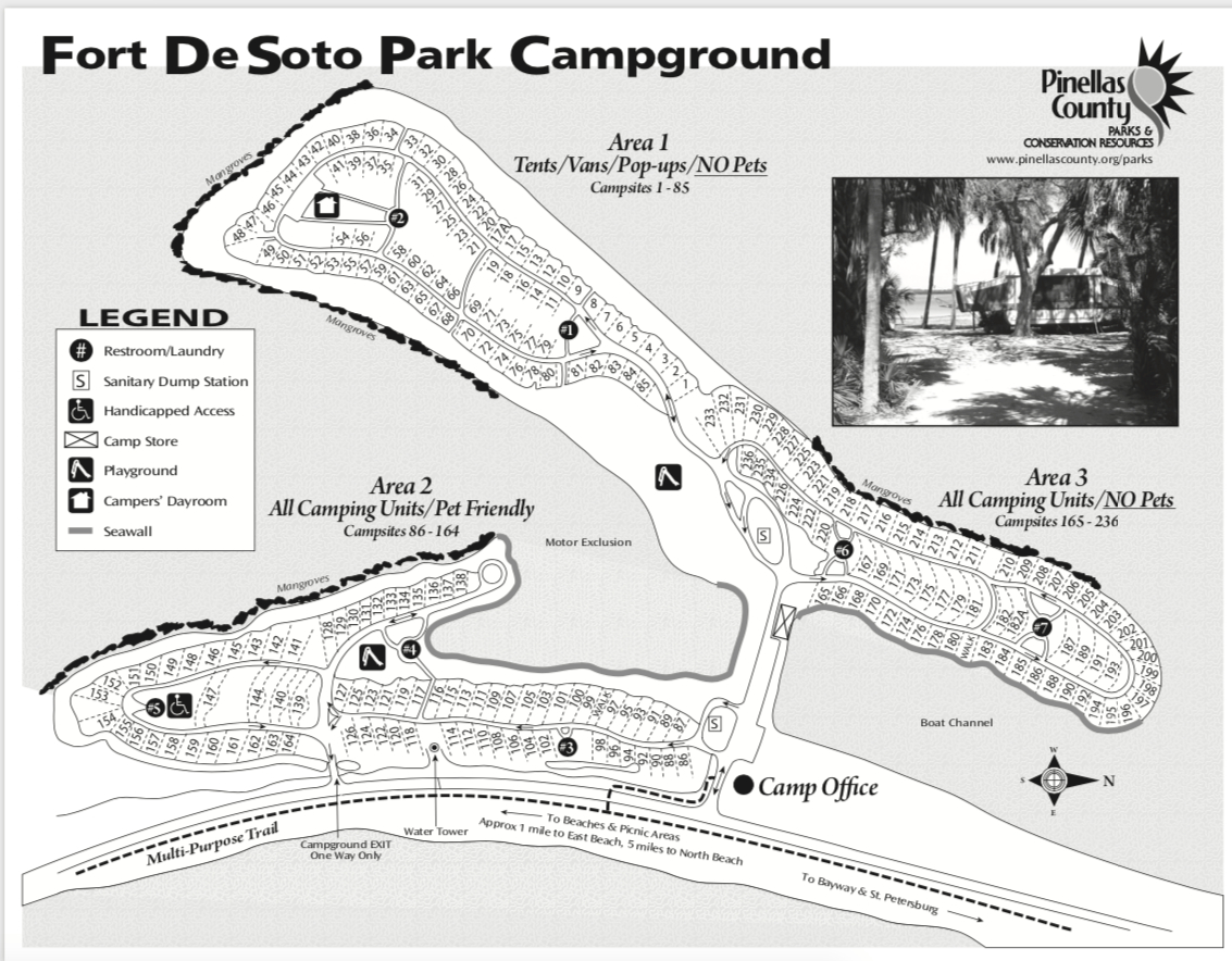 Ft. De Soto Campground Map | Florida Paddle Notes in Map of Fort Desoto Florida