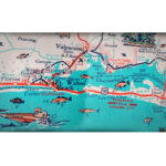 Ft. Walton Beach Destin Retro Beach Map Panoramic Print Funky For Map Of Beaches Near Destin Florida
