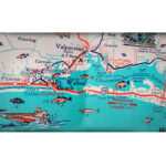 Ft. Walton Beach Destin Retro Beach Map Panoramic Print Funky Inside Map Of Florida Destin Area