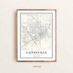 Gainesville Florida Map, Gainesville Fl Map, Gainesville City Map,  Gainesville Print, Gainesville Poster, Gainesville Art, Gainesville Map    Etsy Pertaining To City Of Gainesville Florida Map