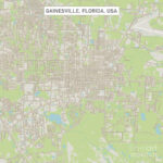 Gainesville Florida Us City Street Mapfrank Ramspott Intended For Street Map Of Gainesville Florida