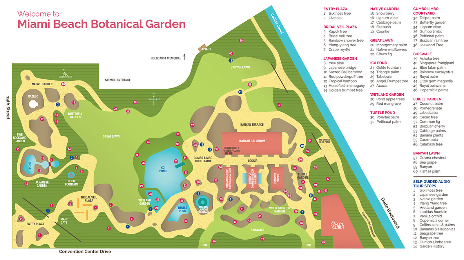 Garden Map | Miami Beach Botanical Garden intended for Map of Miami Gardens Florida