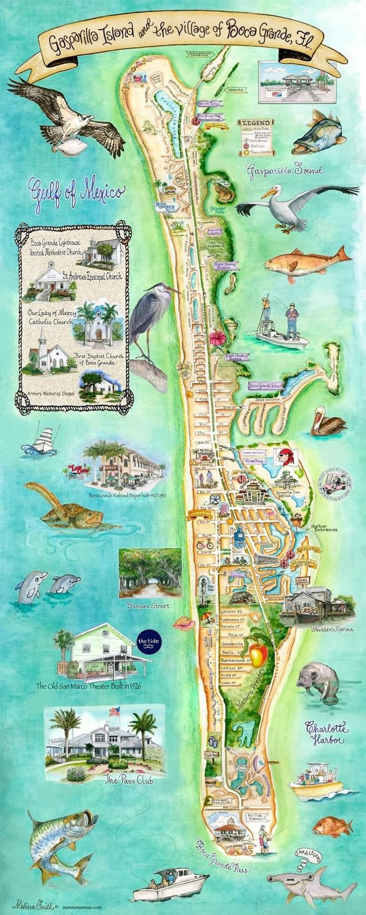 Gasparilla Island And The Village Of Boca Grande. I Have Included throughout Map of Boca Grande Florida