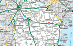Georgia Road Map inside Highway Map of Georgia and Florida