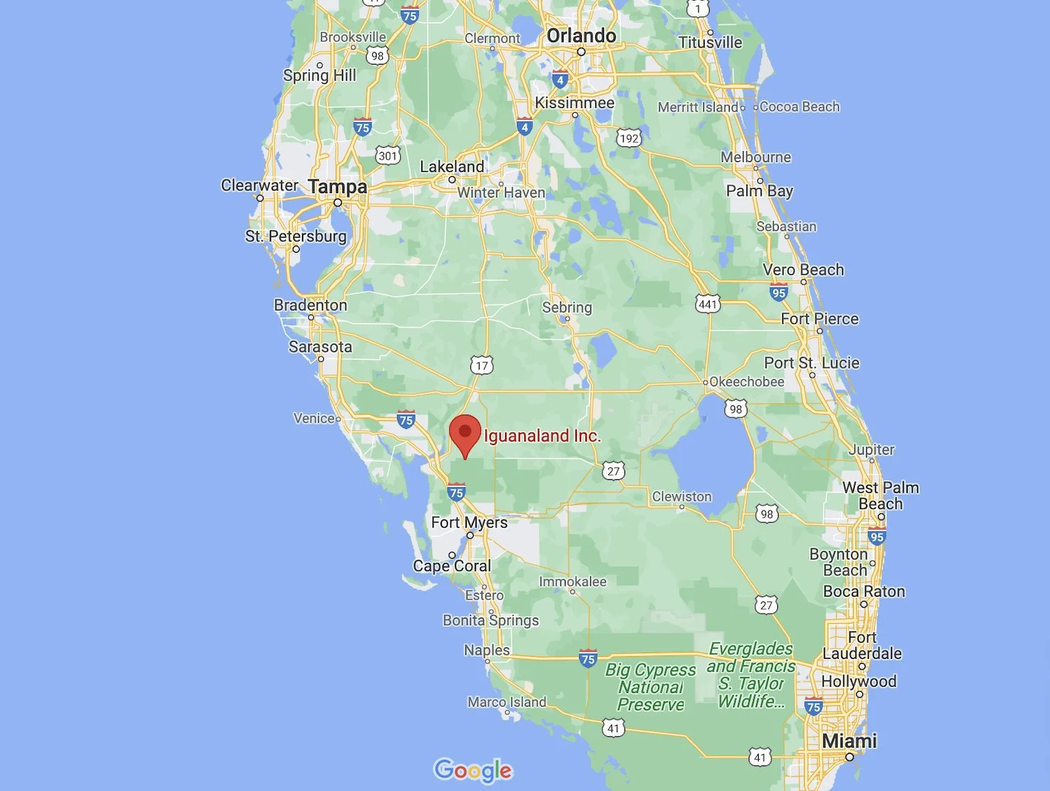Getting Here — Iguanaland in Show Map Of Punta Gorda Florida
