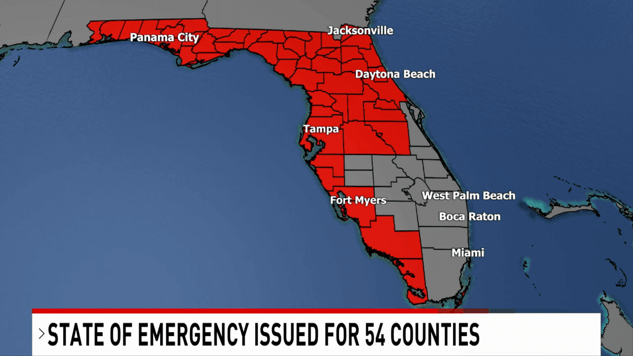 Gov. Ron Desantis Issues A State Of Emergency For 54 Florida Counties throughout Florida State Of Emergency Map