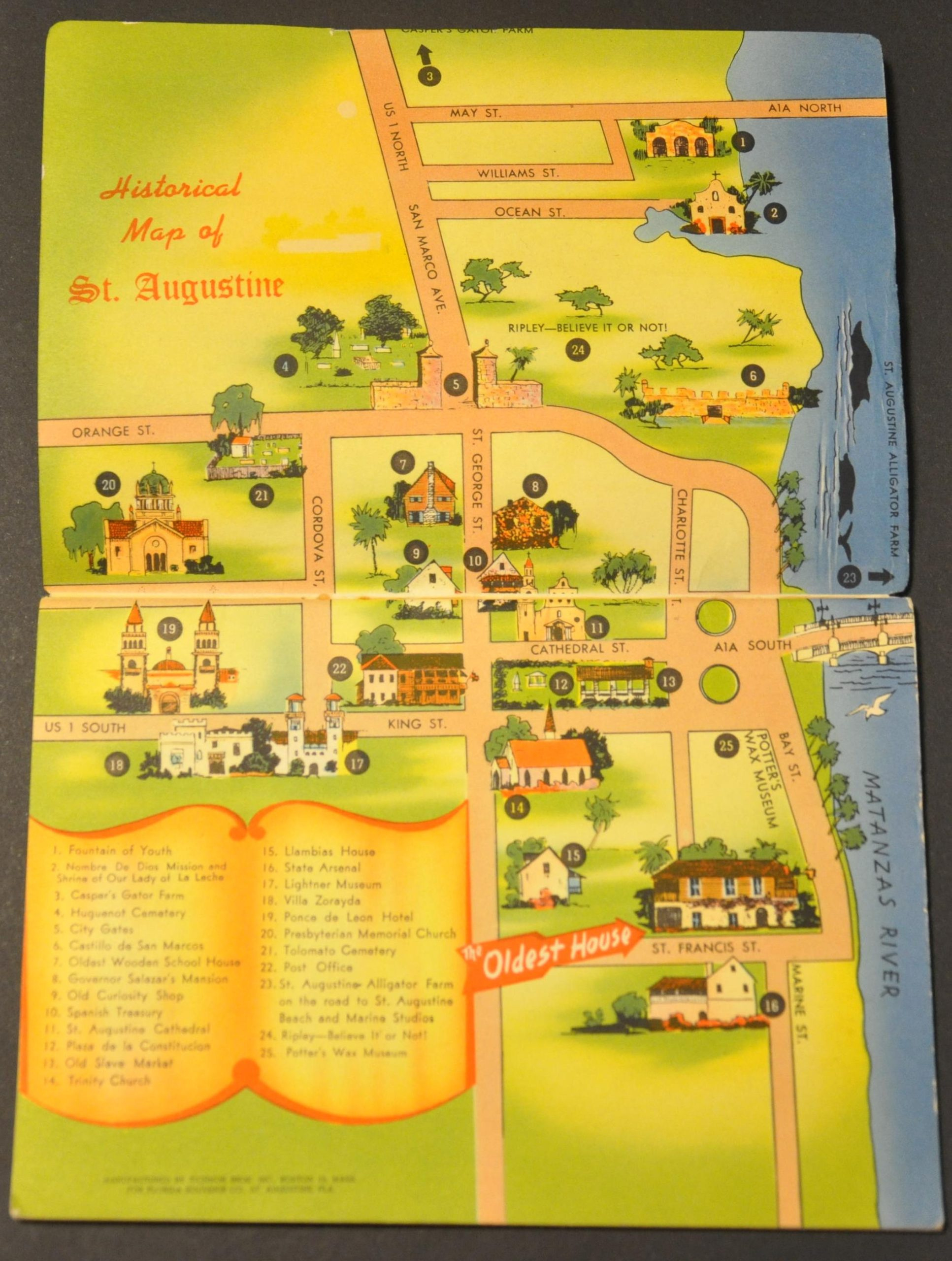 Guide Book And Map St. Augustine Florida within Tourist Map of St Augustine Florida
