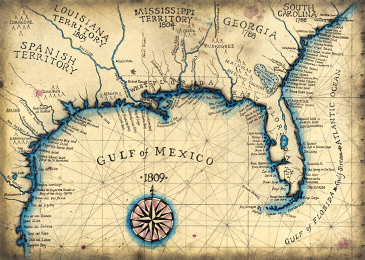 Map of Florida Gulf of Mexico