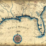 Gulf Coast 1809 Southeast Map Art, 13.5" X 19"+, Old Maps And With Map Of The Gulf Of Mexico In Florida