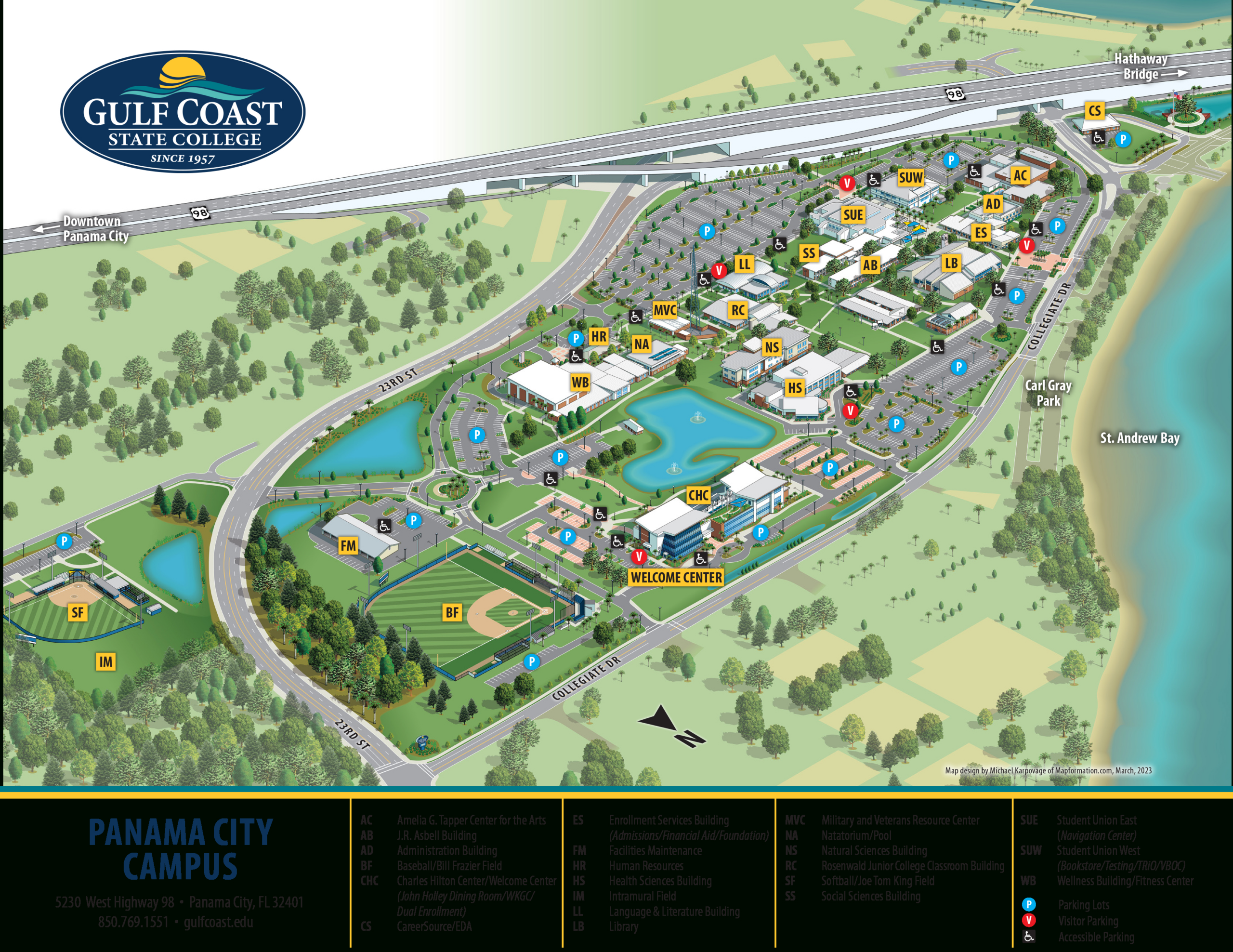 Gulf Coast State College | Campus Maps pertaining to Map of Florida Gulf Coast University