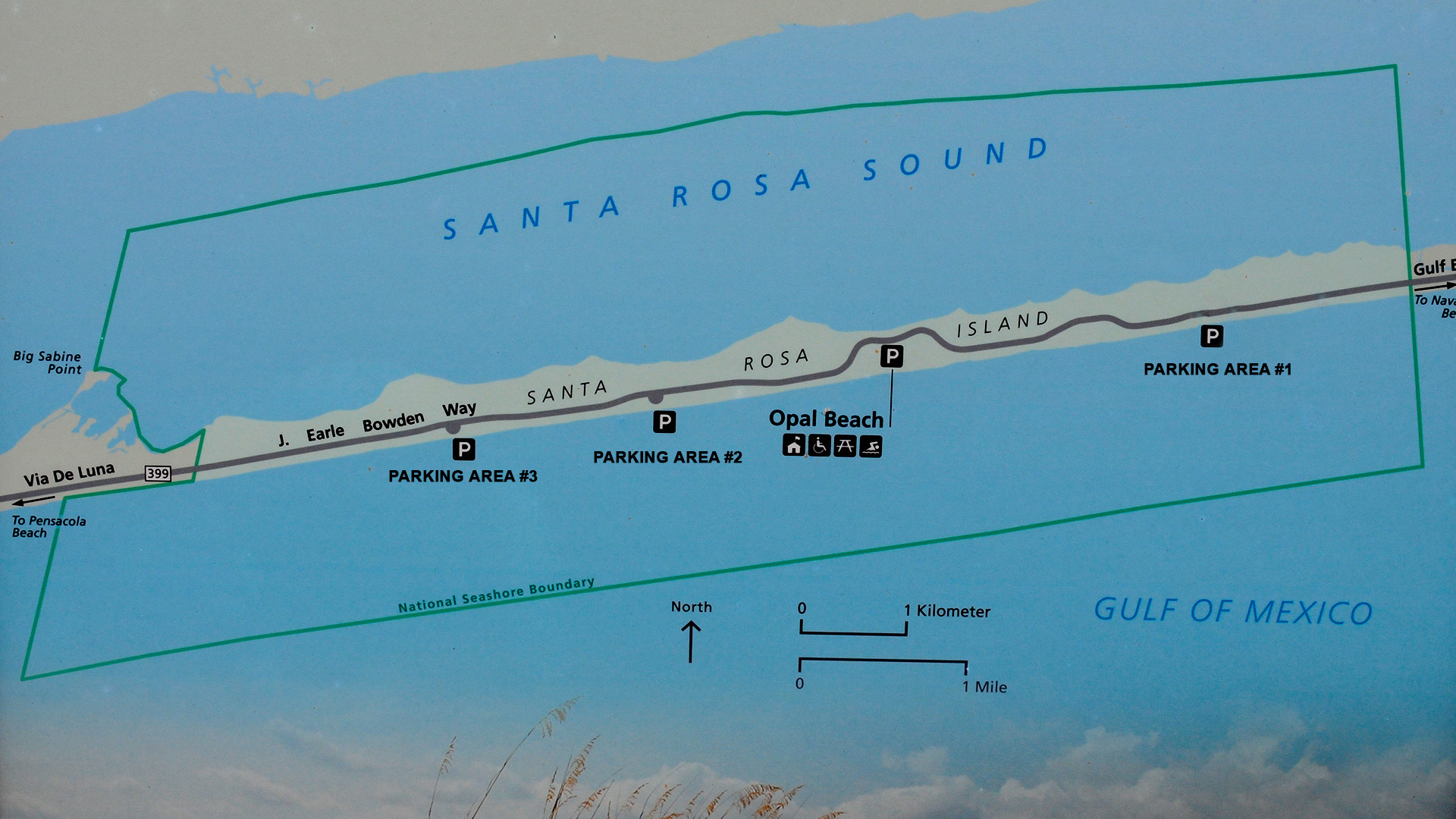 Gulf Islands National Seashore (Florida) | Santa Rosa Area | throughout Map of Santa Rosa Island Florida