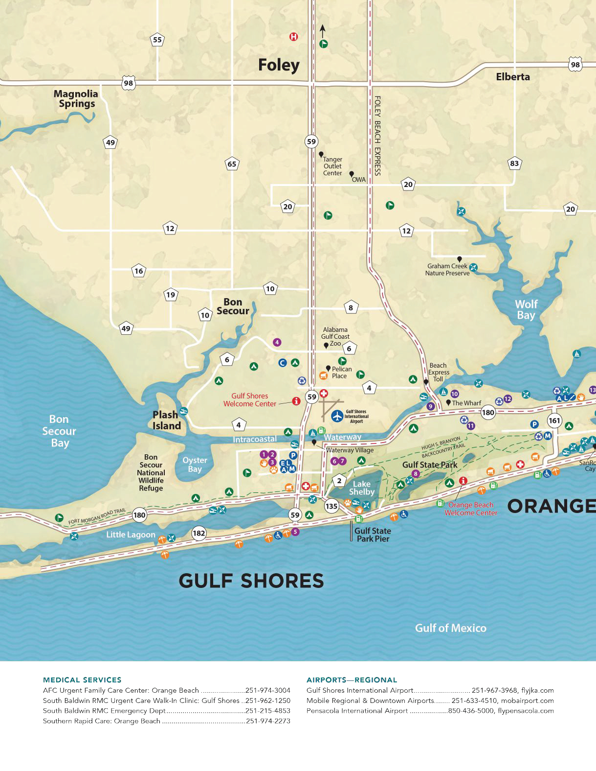 Gulf Shores And Orange Beach Maps 2023 throughout Map Of Gulf Shores Alabama And Florida