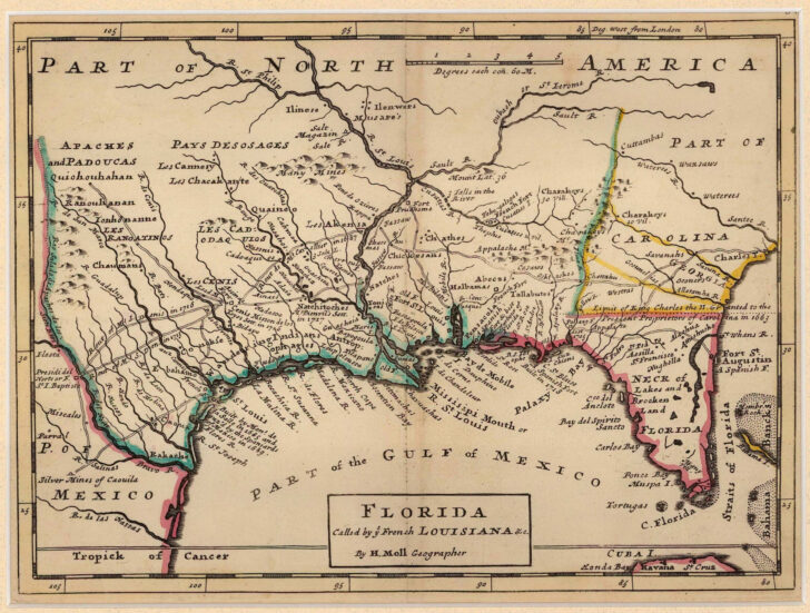 Map of Florida and Louisiana