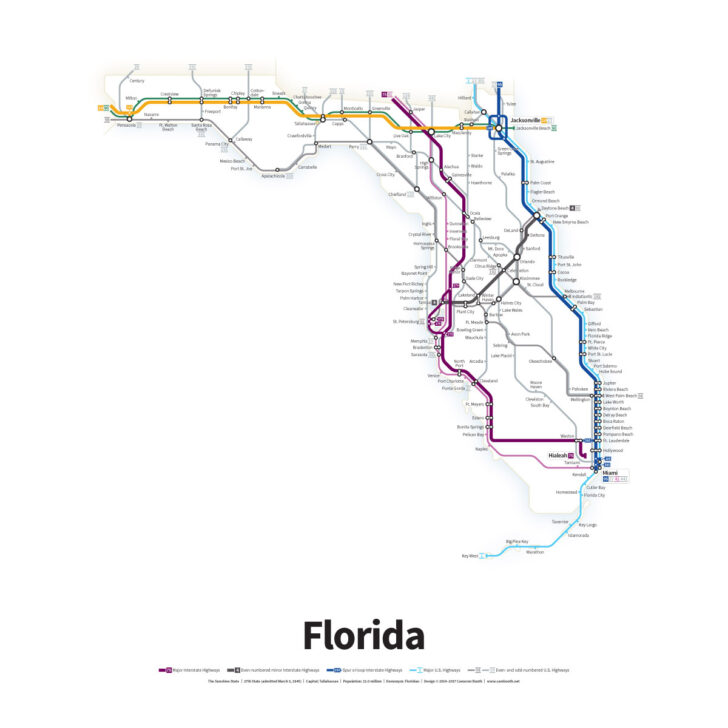 Map of Florida with Highways