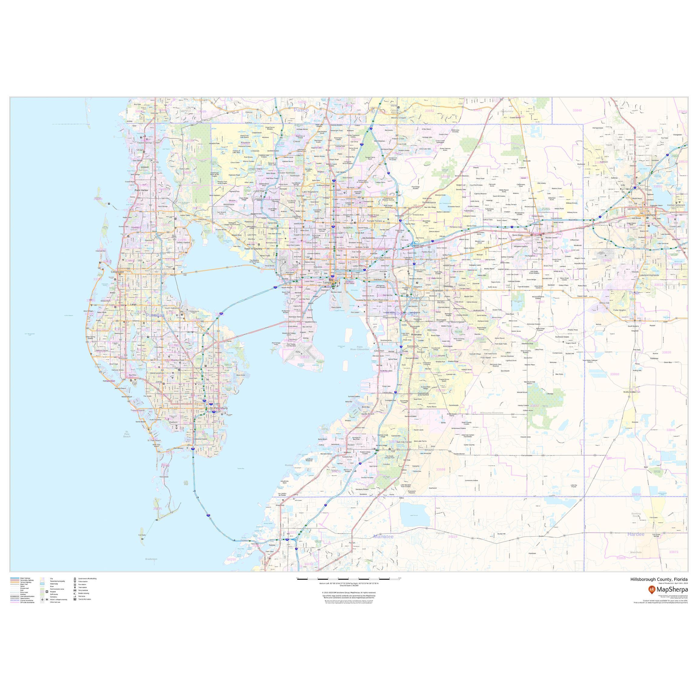 Hillsborough County, Floridamap Sherpa - The Map Shop in Map of Florida Hillsborough County
