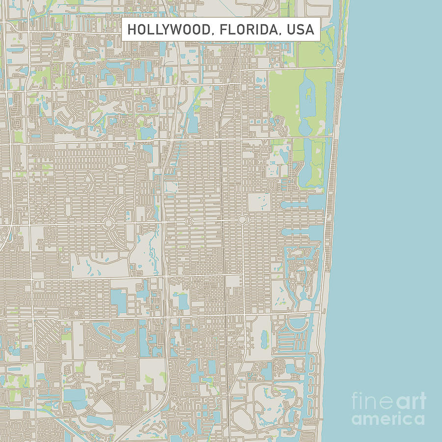 Hollywood Florida Us City Street Mapfrank Ramspott pertaining to City Of Hollywood Florida Map