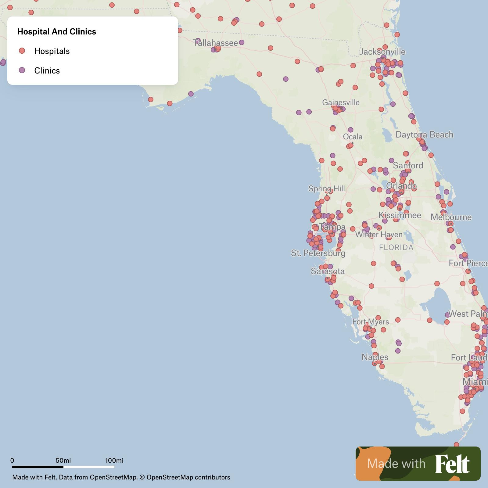 Hospitals And Clinics In Florida pertaining to Map Of Hca Hospitals In Florida