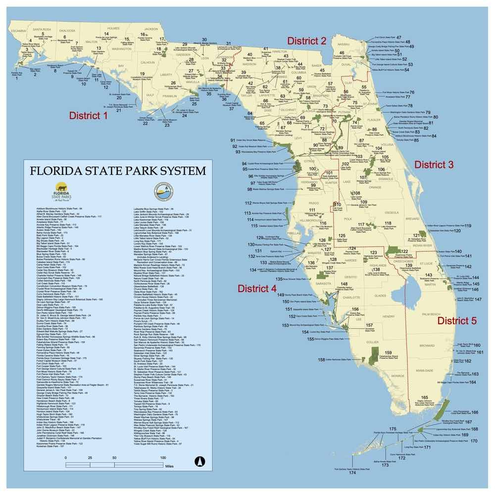 How Many State Parks Are In Florida? in Map Of Florida State Parks With Rv Camping